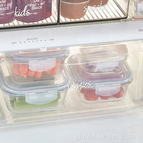 Glass Food Storage Containers With Lids Borosilicate Glass square Food Storage with plastic lid Supplier